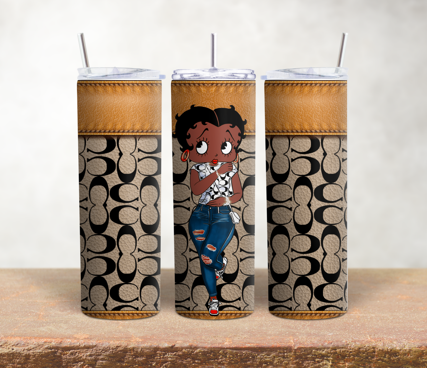Classic C with Brown Girl Tumbler