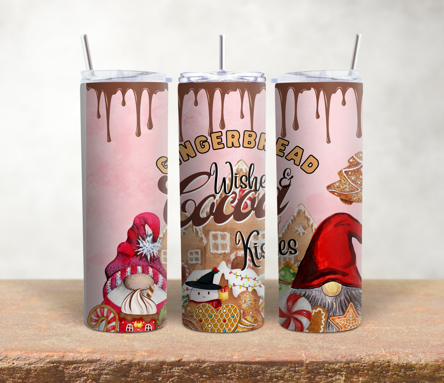 Gingerbread Wishes and Cocoa Kisses Tumbler